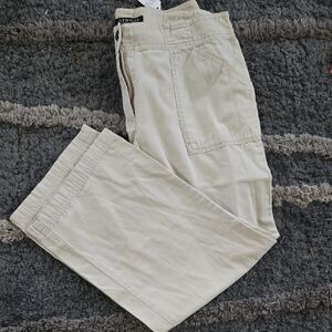New York & Company Cream Straight Leg Pants